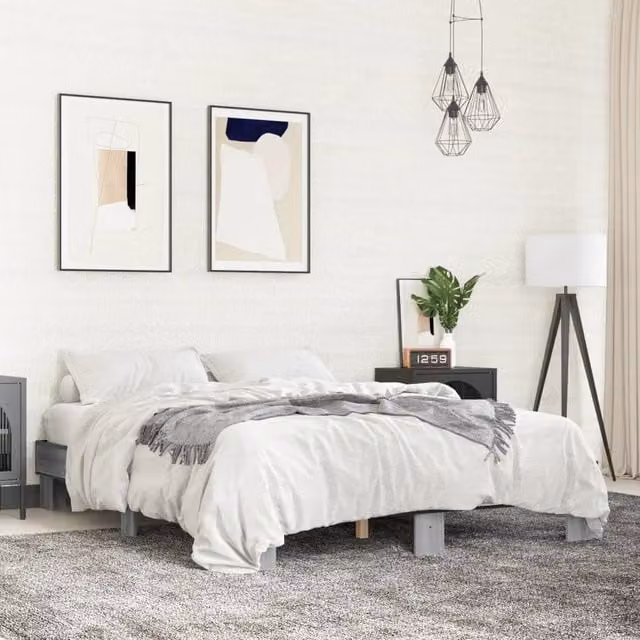 Berkfield Home Grey Sonoma King Size Bed Frame W: 150 cm, D: 200 cm