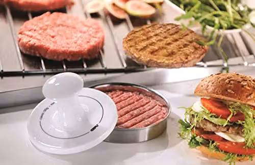 Gefu Spark Hamburger Press in Silver Stainless Steel and Ceramic – 4