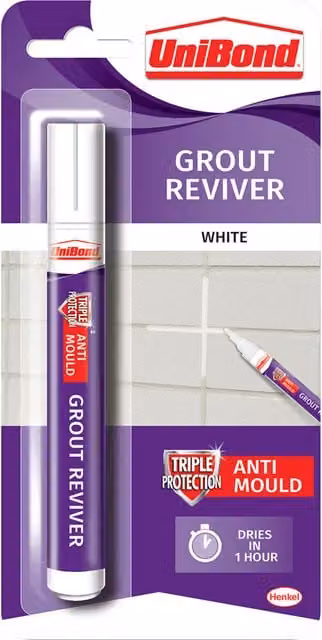 UniBond Ice White Grout Reviver Pen, White, 7 ml