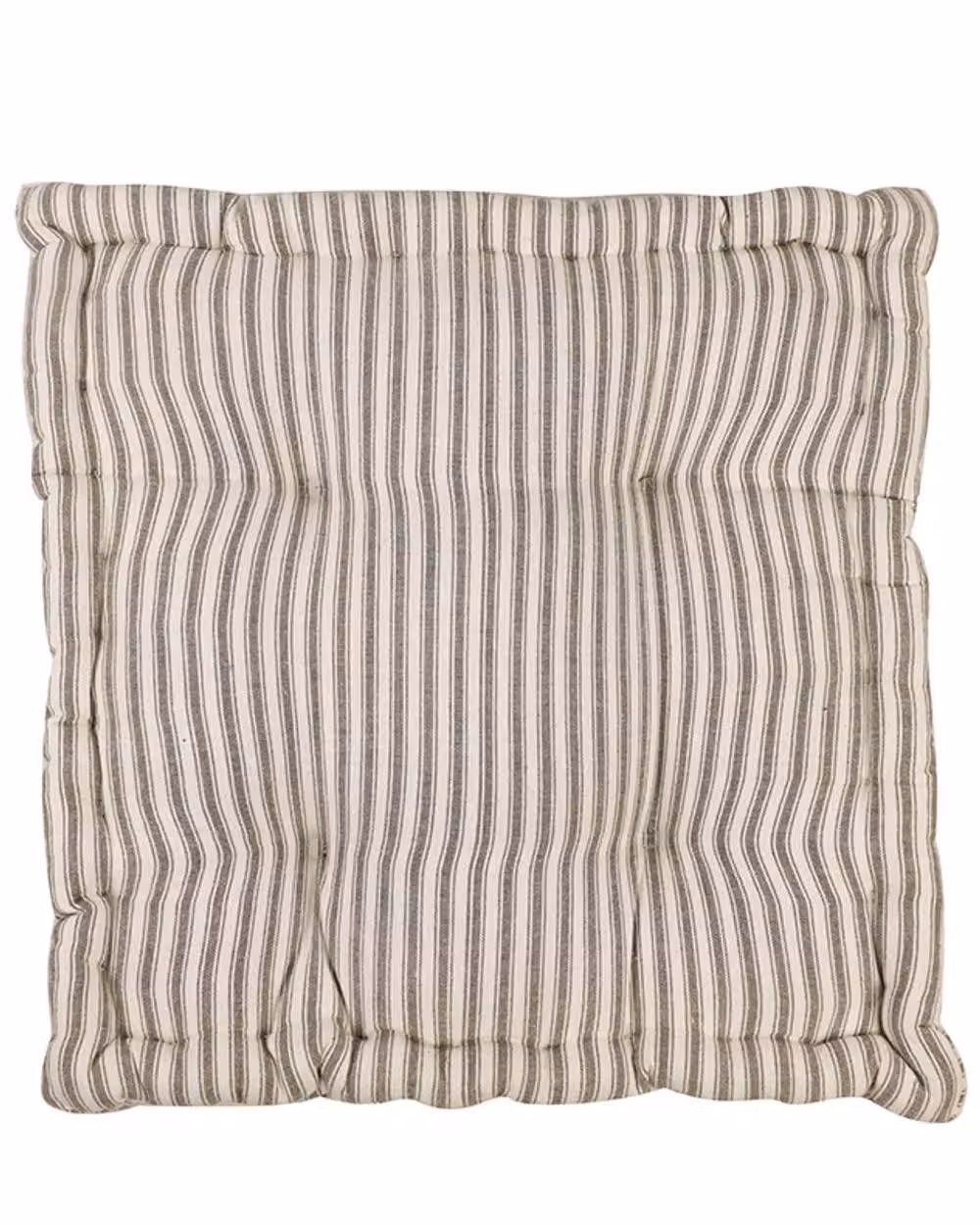 Dibor Set of 4 Grey and Green Striped Indoor Outdoor Chair Seat Pads, W/D: 50 x 50 cm – 2