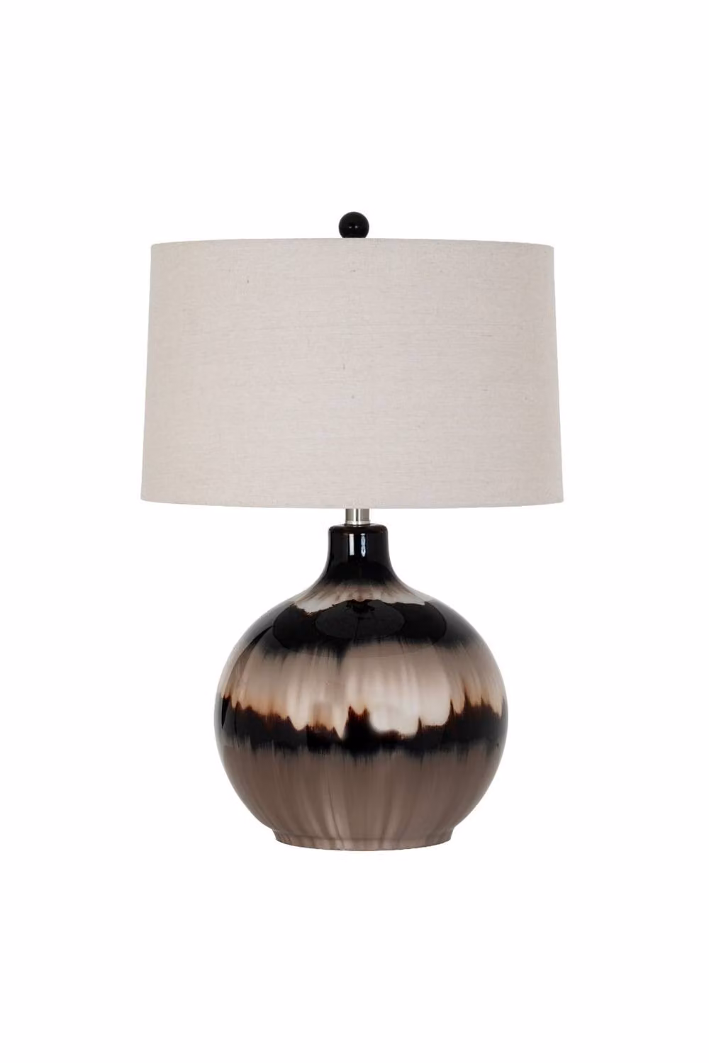 KDMD Sepia Shadows Table Lamp with Ceramic Base and Fabric Shade in Brown and Beige – 2