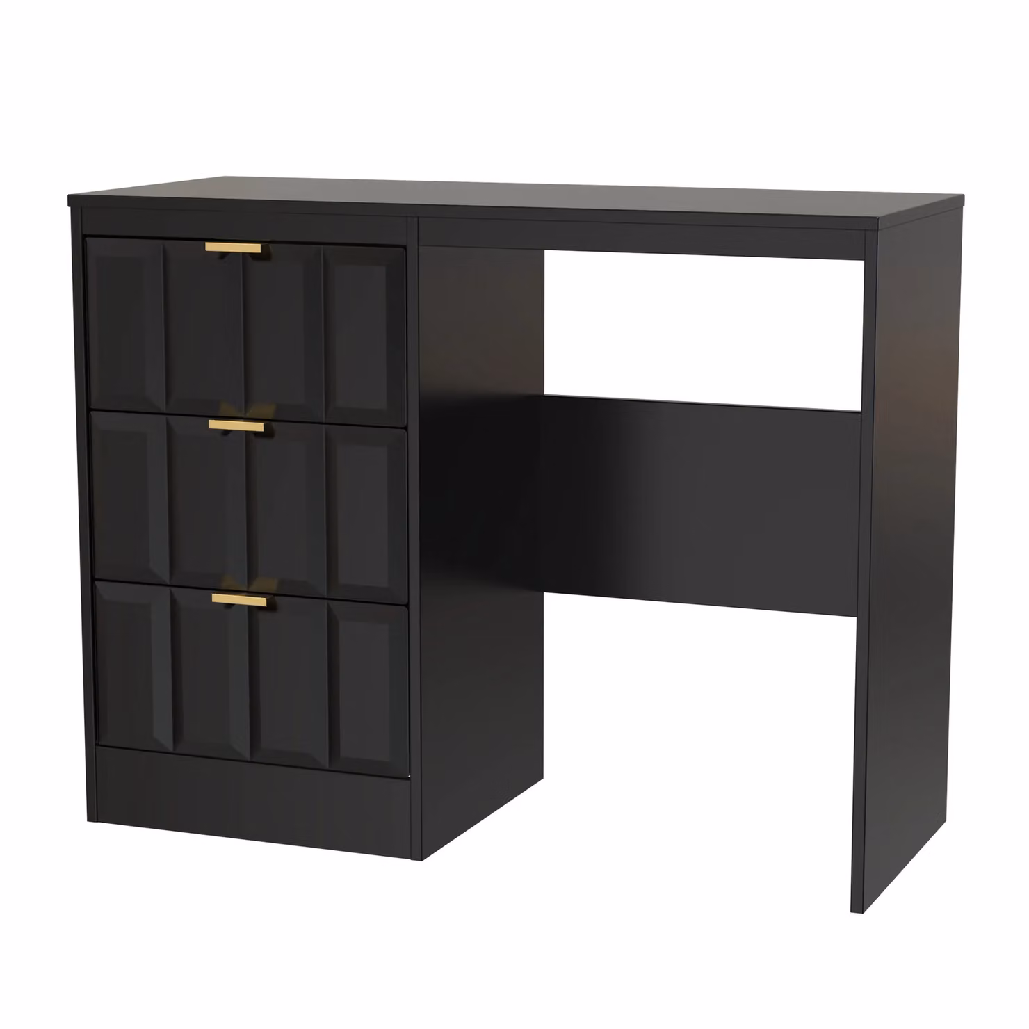Ready Assembled 2 U Seattle 3 Drawer Vanity in True Black – 2