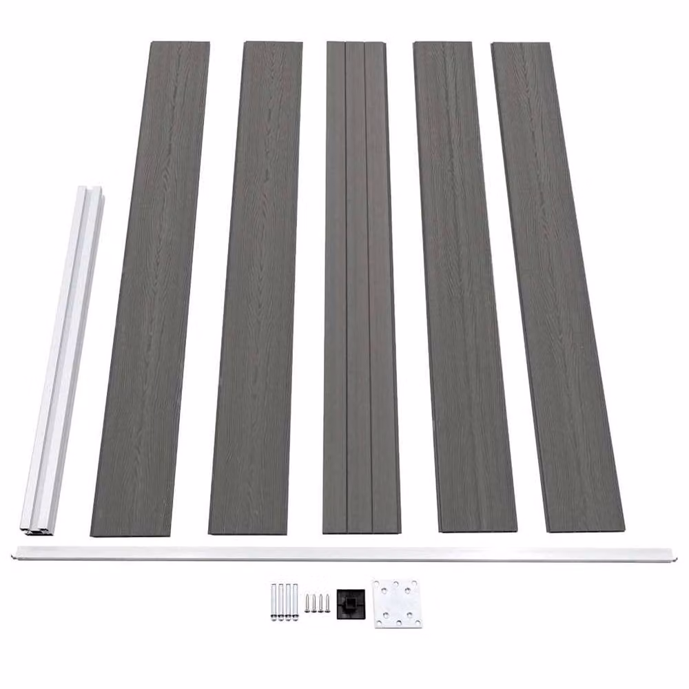 Berkfield Home Grey WPC Garden Fence, W: 105 cm, H: 175 cm – 5
