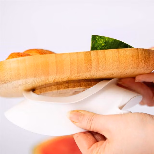 Tiny Dining Childrens Bamboo and Silicone Suction Bowl in White