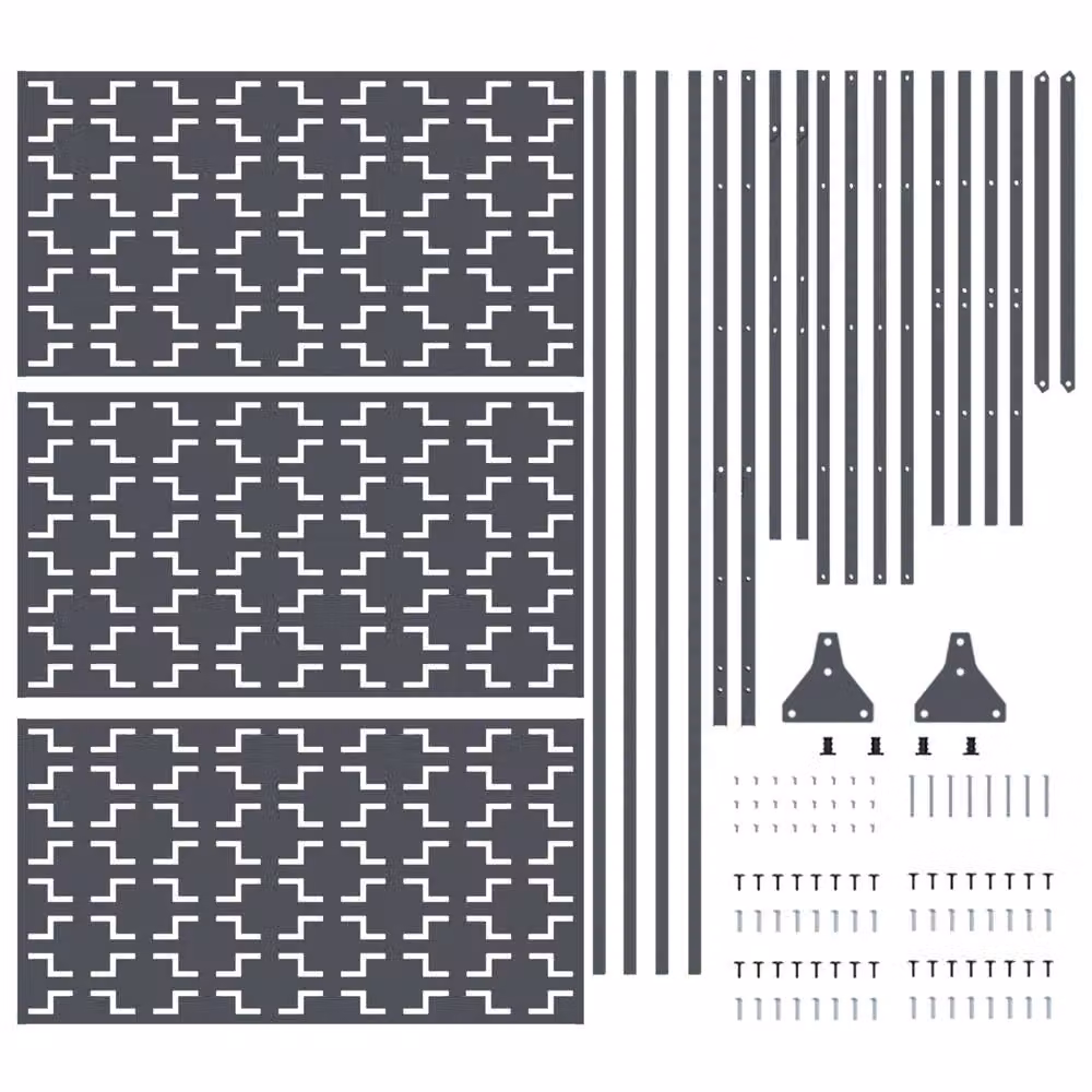 Berkfield Home Anthracite Steel Privacy Screen, W: 100 cm, D: 50 cm, H: 180 cm – 5