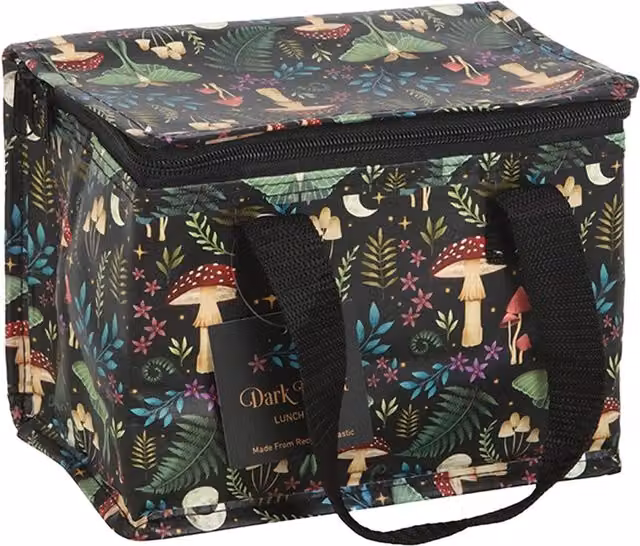 Something Different Dark Forest Printed Lunch Bag in Multicoloured Pink Fabric