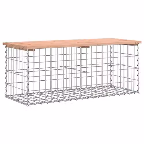 vidaXL Garden Bench Gabion Design in Solid Douglas Wood, W/D/H: 103 x 44 x 42 cm