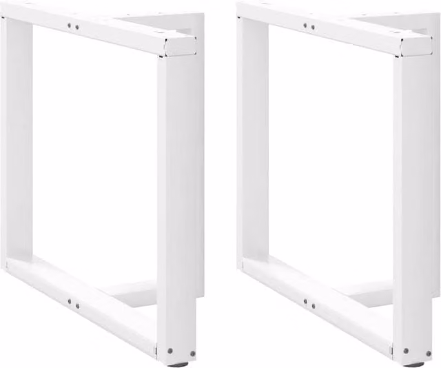 Berkfield Home T-Shaped Dining Table Legs, 2 Piece Set, White Steel, W/D/H: 100 x 35 x 72.5 cm