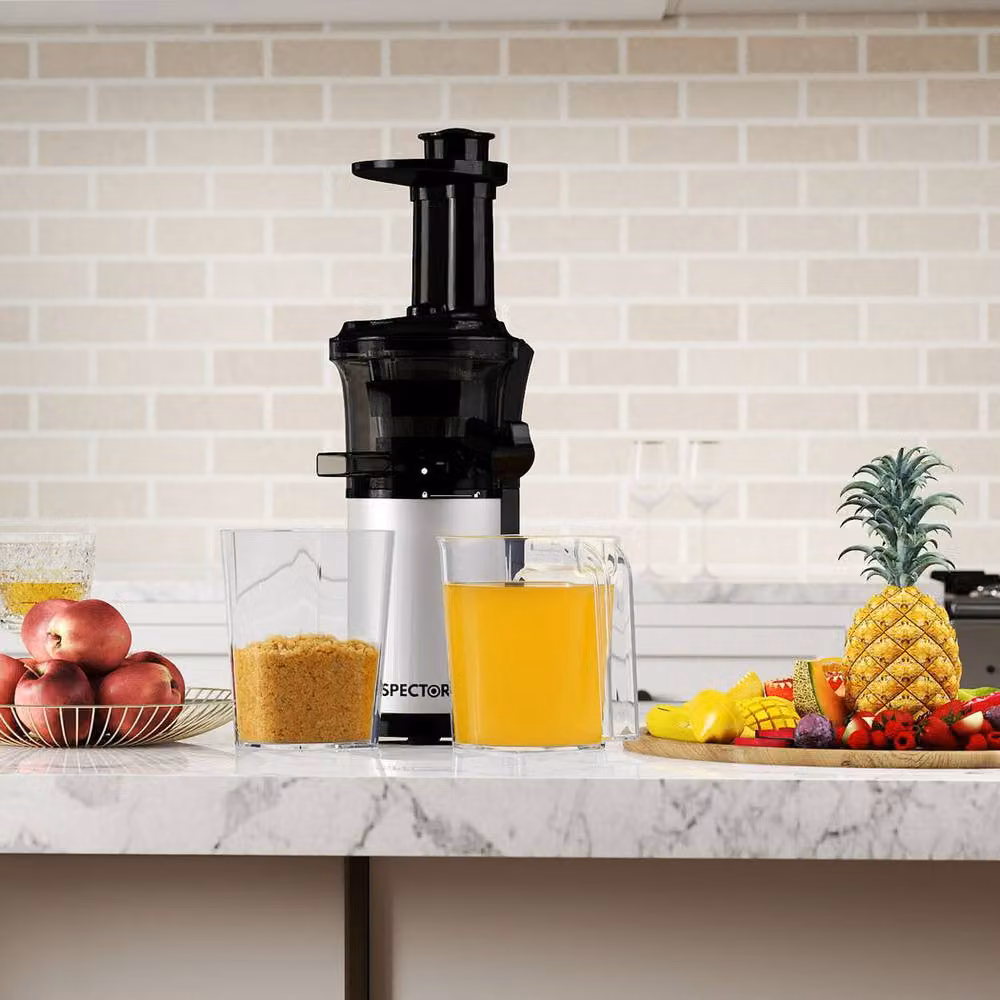 Spector Slow Juicer Black and Silver Masticating Cold Press Juice Extractor with Dishwasher Safe Parts – 2