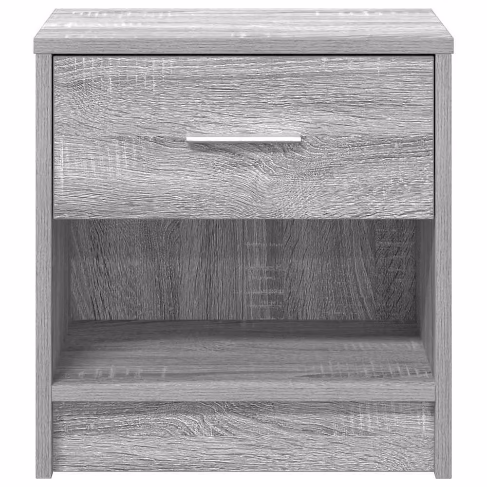 Berkfield Home Set of 2 Durable Bedside Cabinets with Drawer in Grey Sonoma, W/D/H: 39 x 28 x 41 cm – 2