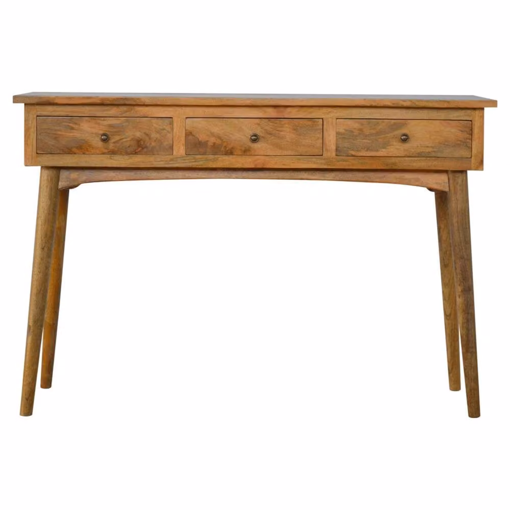 Wyld Haus Pizzo Large Mango Wood 3 Drawer Console Table in Brown, W/D/H: 120 x 40 x 78 cm – 2