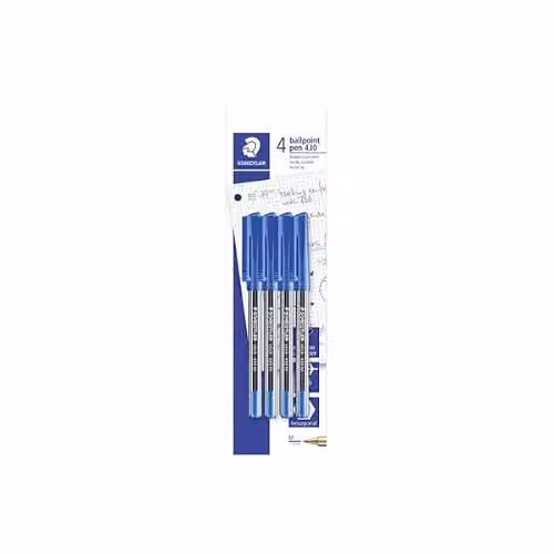 Staedtler Blue Ink Stick Pens, Pack of 40