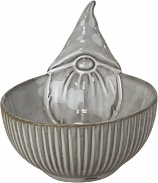 Four Candle White Glazed Ceramic Round Gonk Bowl – 1