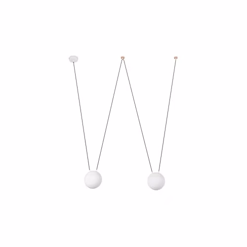 Faro Barcelona White Sphere Suspended Pendant Light with E27 Bulb Holder