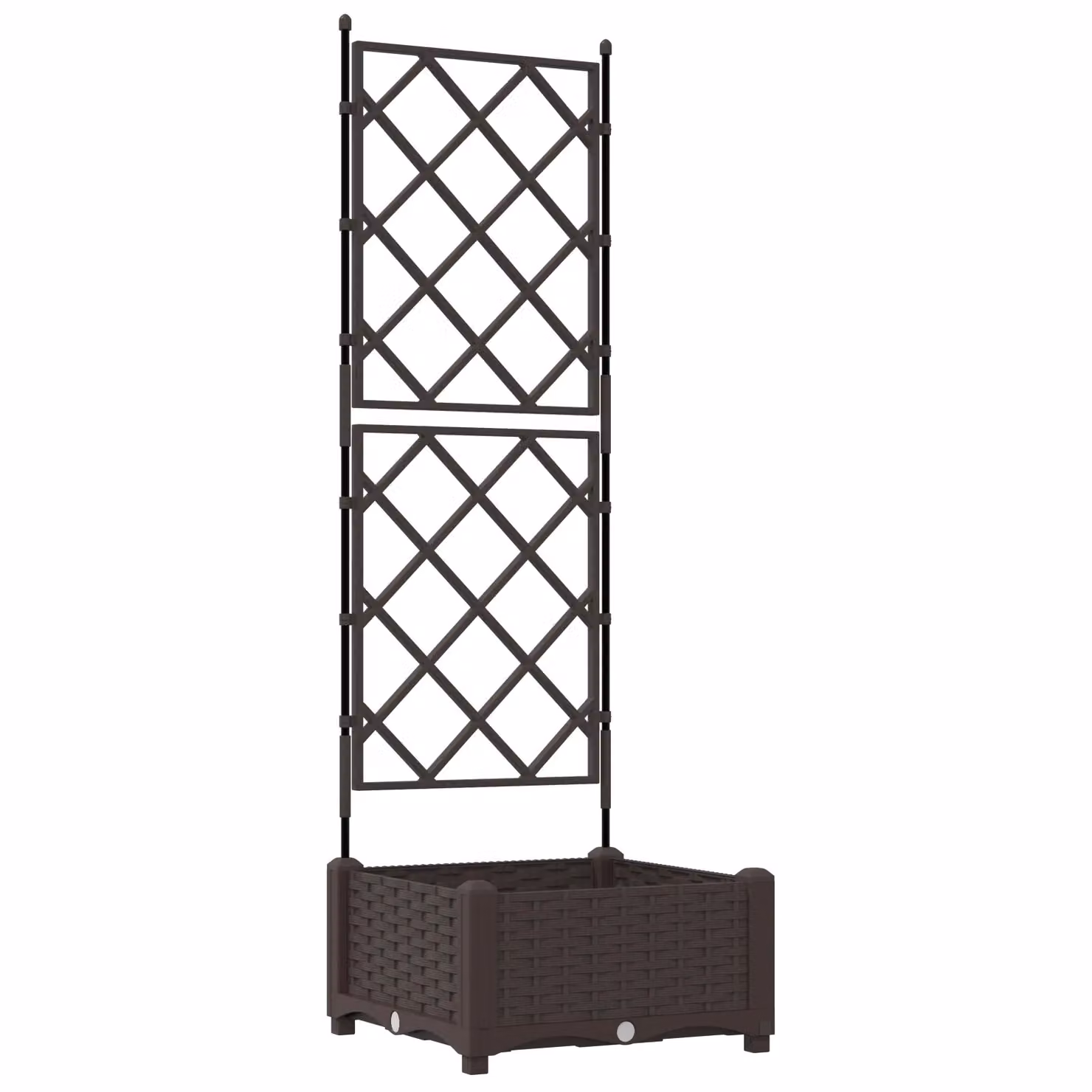 Berkfield Home Garden Planter with Trellis in Brown, W/D/H: 40 x 40 x 125 cm – 2
