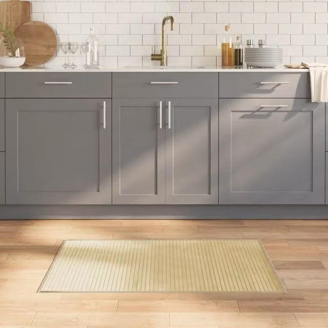 Berkfield Home Rectangular Bamboo Rug in Beige, W: 100 cm, D: 60 cm – 1