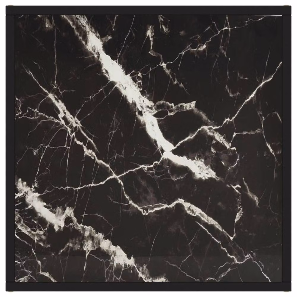 Berkfield Home Black Coffee Table with Black Marble Glass, W/D/H: 60 x 60 x 35 cm – 3