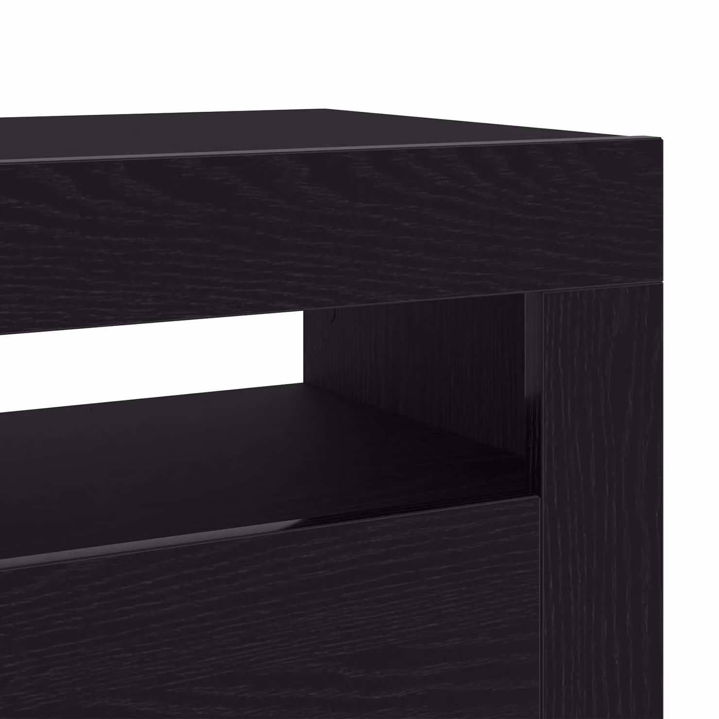 Berkfield Home Modern TV Stand with LED Lights in Black, W/D/H: 90 x 35 x 40 cm – 4