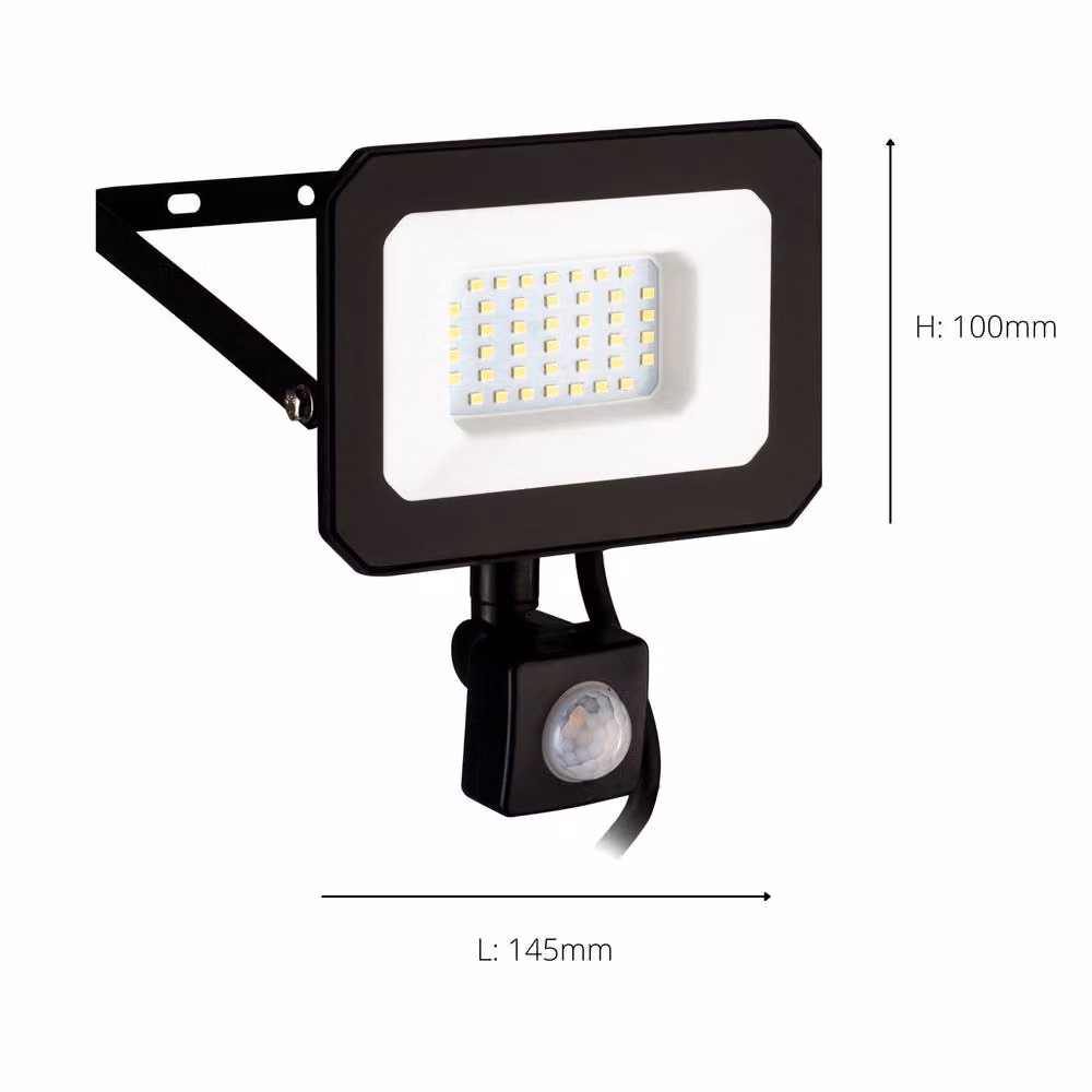 Eglo LED 30W Floodlight with Motion Sensor in Black – 4