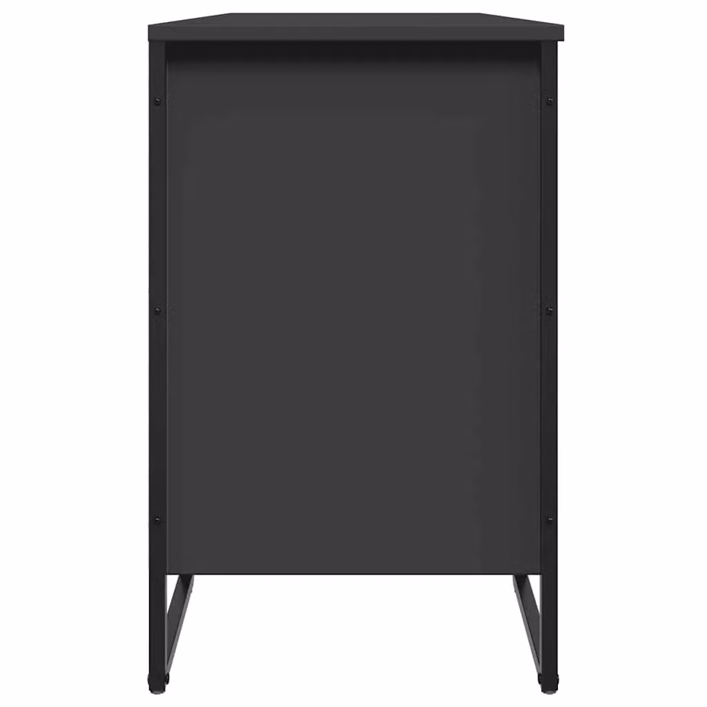 Berkfield Home Black Modern Shoe Cabinet with Integrated Seat, W: 90 cm, D: 38 cm, H: 61.5 cm – 4