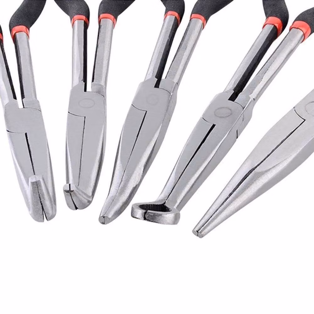 SPETLEK 5-Piece Long Reach Nose Pliers Set with Straight and Bent Tips in Black – 2