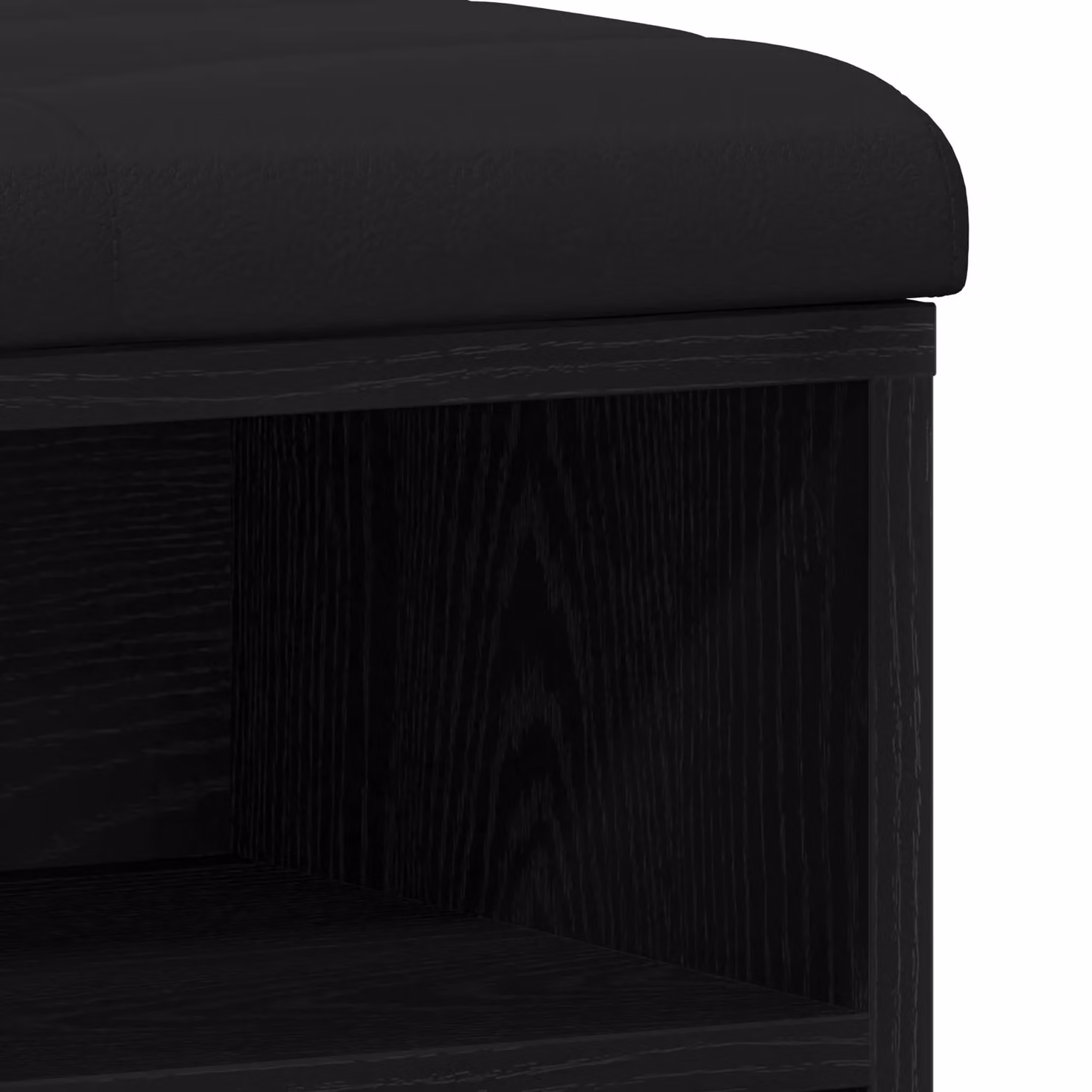 Berkfield Home Modern Black Oak Shoe Rack and Storage Bench W/D/H: 80 x 30 x 48 cm – 6