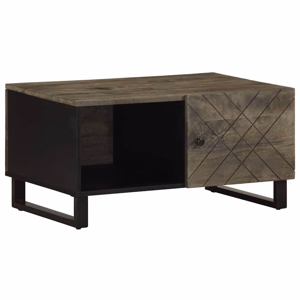 Berkfield Home Black Mango Wood Coffee Table W/D/H: 80 x 50 x 40 cm – 2