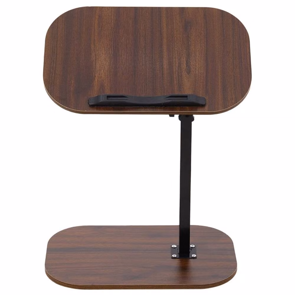 FORGEVIO Walnut Height Adjustable Overbed Table in Brown – 4