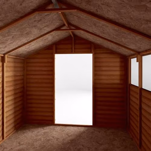 Mercia Brown Overlap Apex Double Door Garden Shed with Gable Roof W/D/H: 304.8 x 212.0 x 212.0 cm – 3