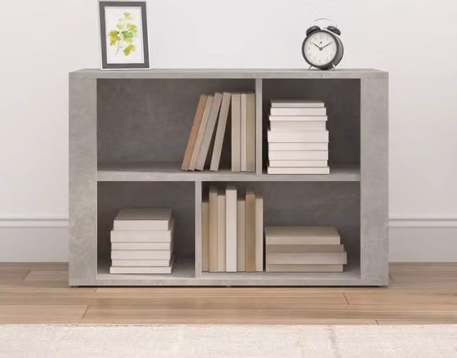 Berkfield Home Concrete Grey Industrial Sideboard in MDF, W/D/H: 80 x 30 x 54 cm