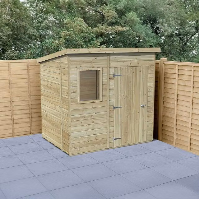 Forest Garden Timberdale T&G Pent Shed in Brown Wood
