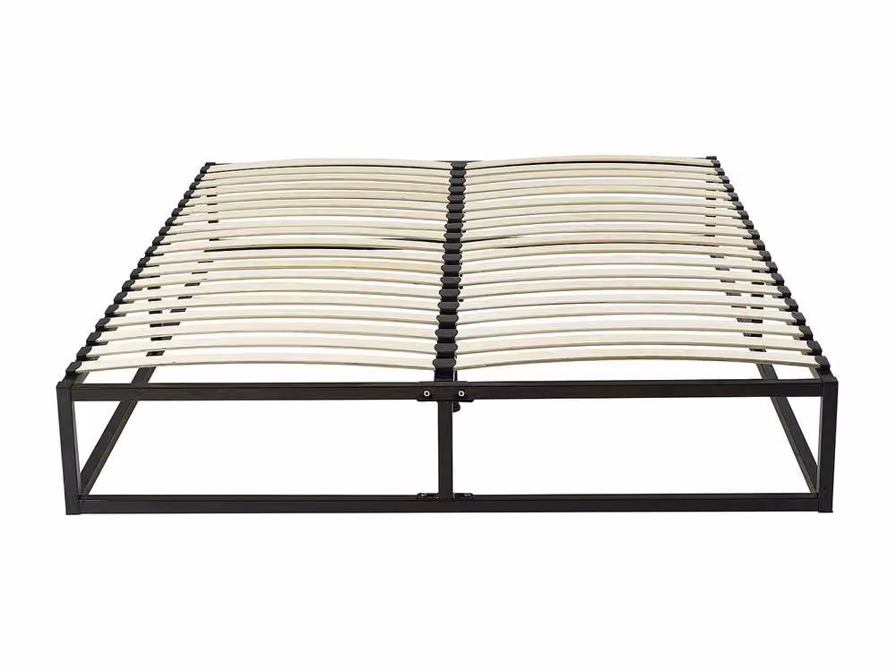 YSME Metal and Wood Slatted Bed Base, Black, W/D/H: 140 x 190 x 30 cm – 2