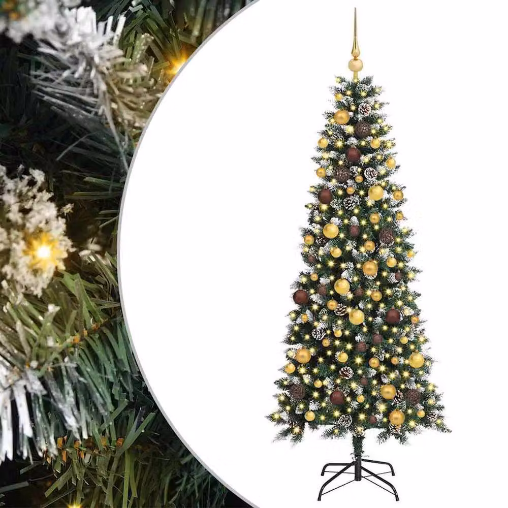 Berkfield Home Artificial Christmas Tree with 300 LEDs, Green, W/D/H: 76 x 76 x 180 cm – 2