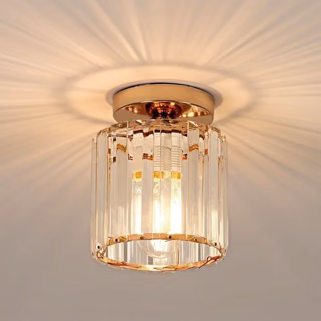 Pheashine Modern Gold Crystal Ceiling Light with E27 Fitting
