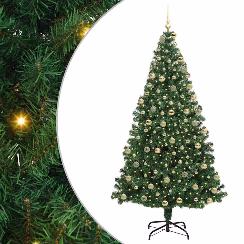 Berkfield Home Artificial Christmas Tree with 300 LEDs in Green, Height: 180 cm – 2