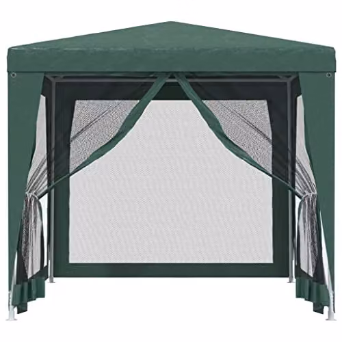 vidaXL Party Tent in Green with 4 Mesh Sidewalls, W/D/H: 250 x 250 x 245 cm – 5