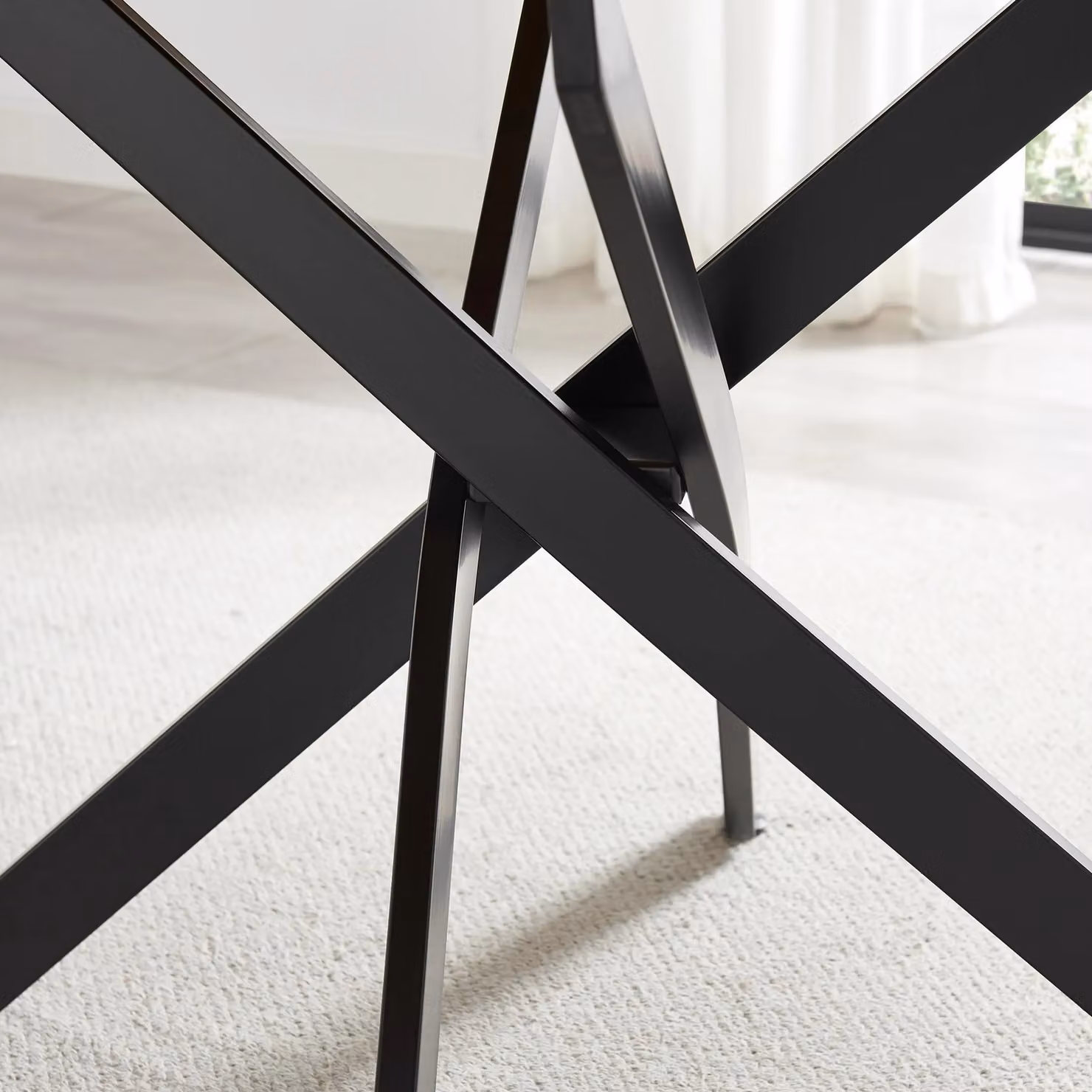 FurnitureboxUK Leonardo Black Rectangular Dining Table and 6 Halley Dark Grey Fabric Chairs – 2