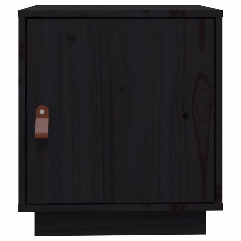 Berkfield Home Beautiful Set of 2 Black Solid Wood Pine Bedside Cabinets, W/D/H: 40 x 34 x 45 cm – 4