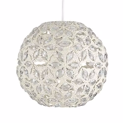 ValueLights Moroccan Style Beige Metal Sphere Ceiling Pendant Light Shade, Width: 26 cm