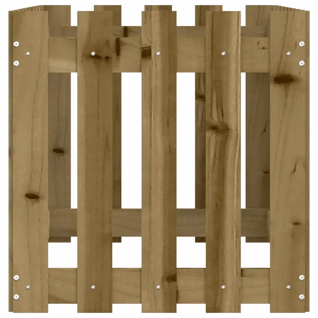 Berkfield Home Garden Raised Bed with Fence Design in Brown Impregnated Pine Wood, W/D/H: 100 x 50 x 50 cm – 3