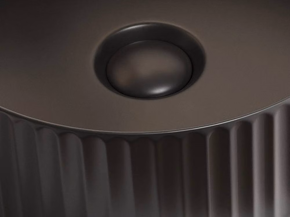 Vente-unique Pedara Round Striped Ceramic Countertop Basin in Matte Black, Diameter: 36 cm – 4