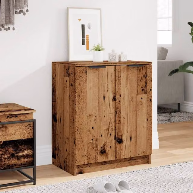 Berkfield Home Rustic Old Wood Shoe Cabinet in Brown, W/D/H: 59 x 35 x 70 cm – 1