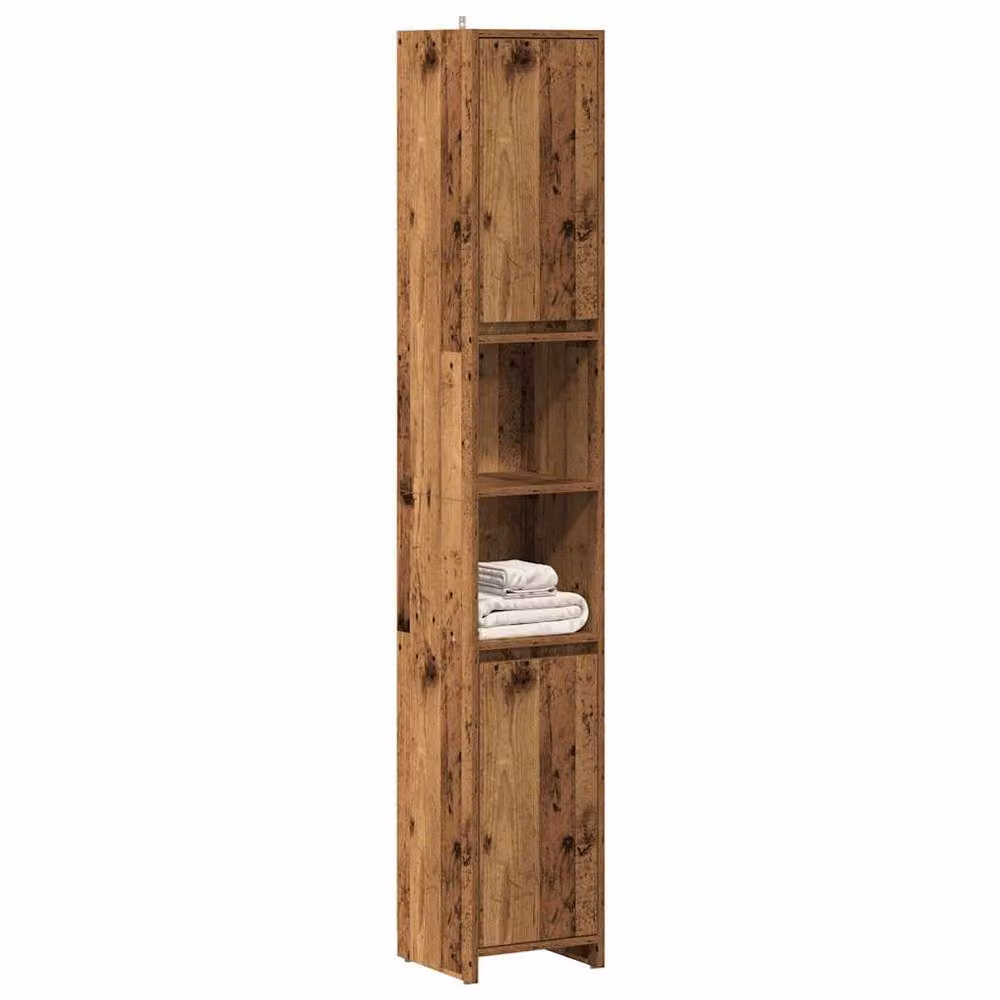 Berkfield Home Classic Bathroom Cabinet in Old Wood Brown, W/D/H: 30 x 30 x 183.5 cm – 2