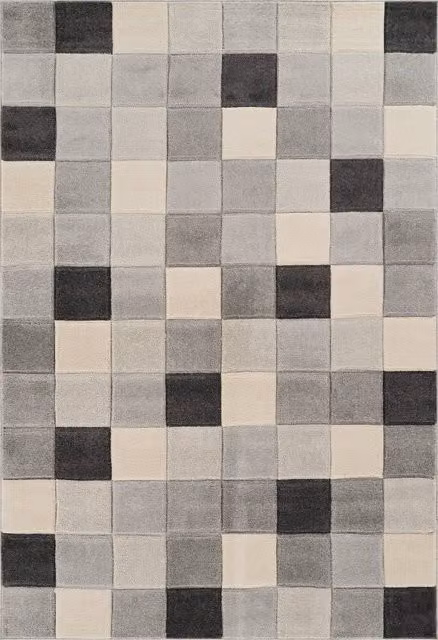 Desire Rugs Santiago Modern Geometric Carved Area Rug in Grey, W: 200 cm, L: 290 cm