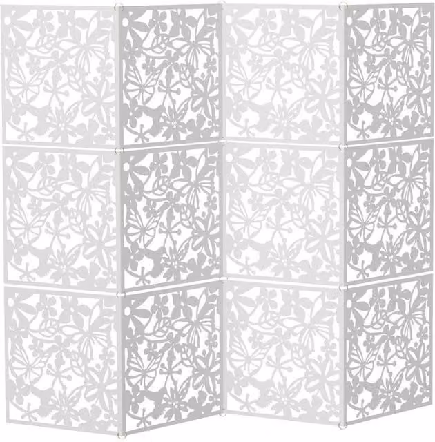 PAWNORA 12-Piece Floral Hanging Room Divider in White, W/H: 40 x 40 cm – 1