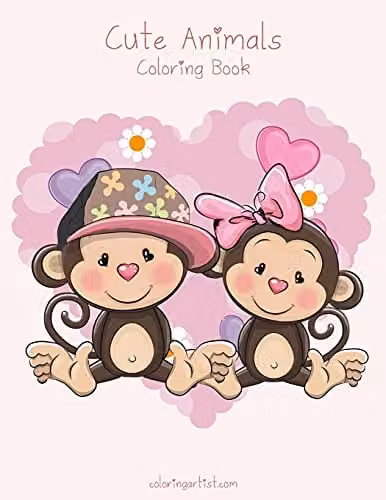 Cute Animals Coloring Book 1: Volume 1 by Createspace, Multicolour, H: 27.94 cm, W: 21.59 cm