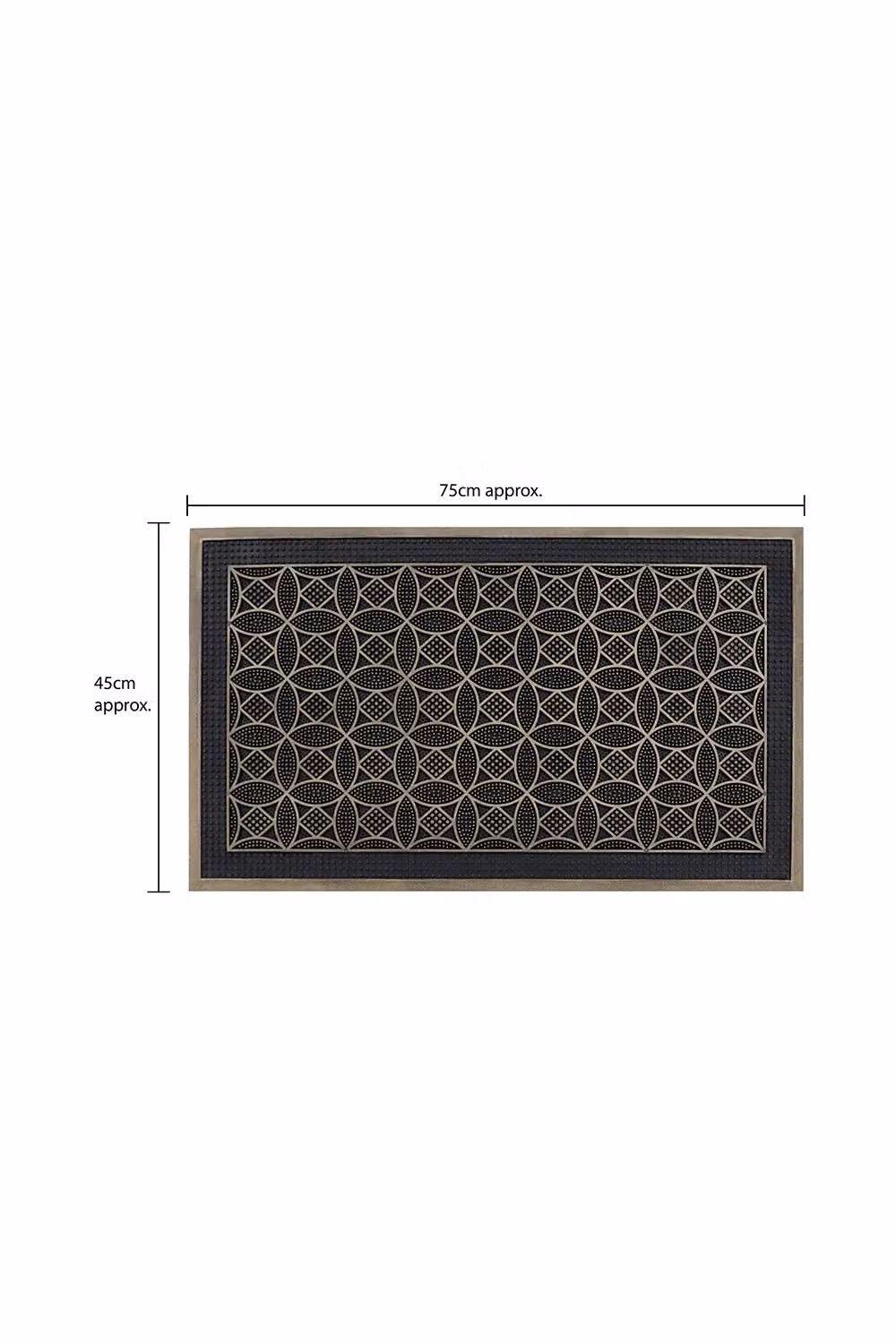 JVL Havana Black Rubber Pin Doormat, W: 45 cm, D: 75 cm – 4