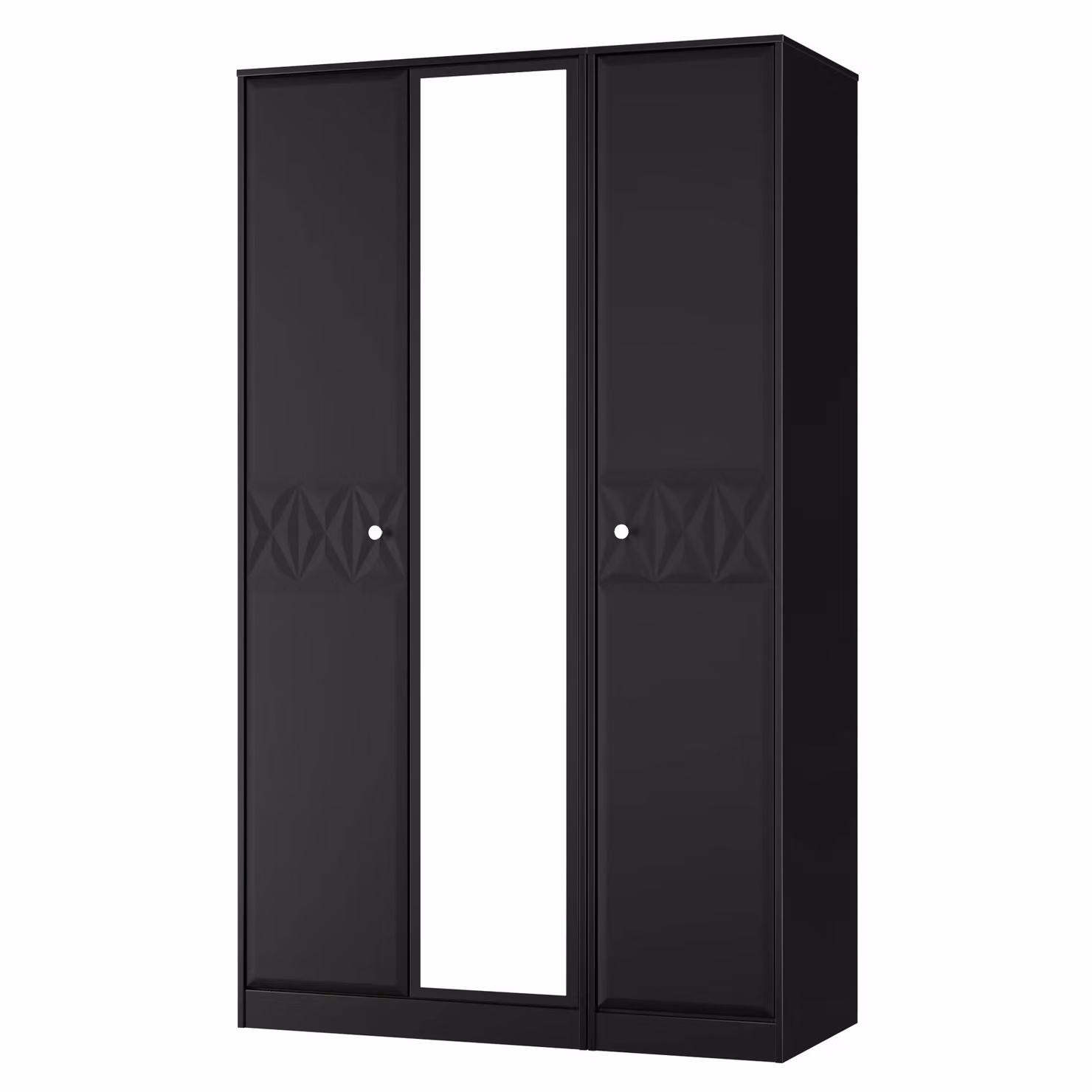 Ready Assembled 2 U Memphis Tall Triple Mirror Wardrobe in True Black – 2
