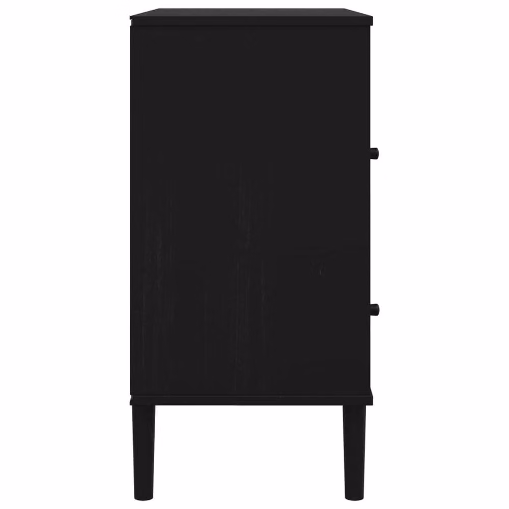Berkfield Home SENJA Sideboard in Black Rattan Look Solid Pine Wood, W/D/H: 80 x 40 x 80 cm – 4