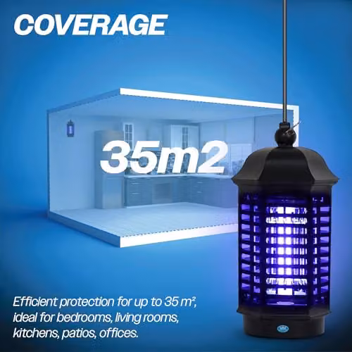 St Helens Prem-i-air 4W Insect Killer in Black with Metal Ring for Ceiling Mounting W/D/H: 25.0 x 12.0 x 12.0 cm – 5